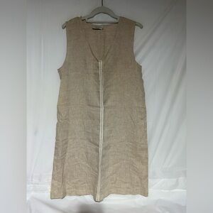 Elegant Beige Sleeveless Midi Dress